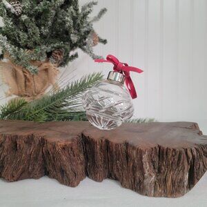 Vintage 1986 Lenox Cut Crystal Christmas Ornament Glass Ball
